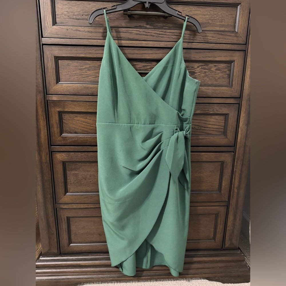 Elegant BCBG Green Wrap Dress